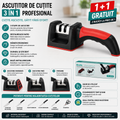 Ascuțitor Profesional de Cuțite 3 în 1 – 3 Etape de Ascuțire, Mâner Ergonomic | 1+1 GRATUIT