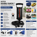 Pompă Manuală Intex Double Quick I – Acțiune Dublă, 3 Adaptoare pentru Produse Gonflabile